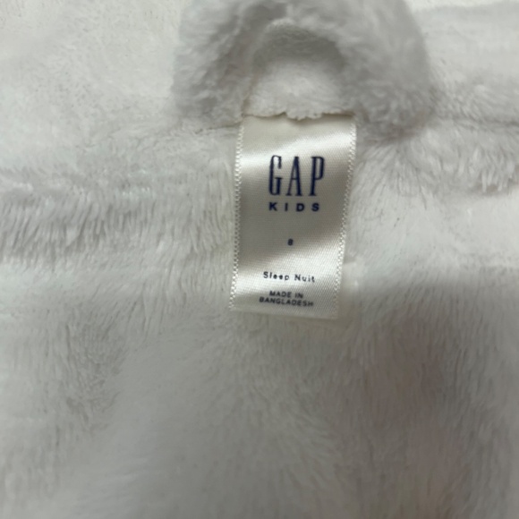 Gap Kids White Plush Hooded Bathrobe – Size 8, Cozy Fleece Sleepwear - Picture 2 of 4